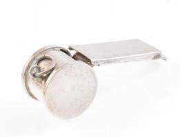 Ezüst(Ag) síp, jelzett, h: 4,5 cm, nettó: 10,26 g