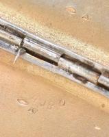 Ezüst(Ag) monogramos cigarettatárca, belül ajándékozási felirattal, jelzett, zománcberakással, 8×10 ...