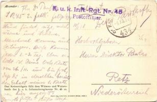 1917 Welt-Krieg. K.u.K. Inf. Reg. Nr. 45. 1914-1917. Das Reinerträgnis fällt dem Witwen- und Waisenf...
