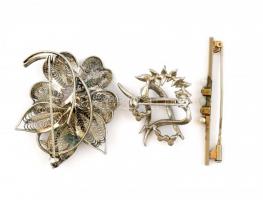 3 db fém bross, kisebb kopásnyomokkal