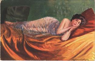 Erotic lady art postcard. H.K. & Co. M. Serie 465. (6 Dess.) s: M. Barascudts (EK)