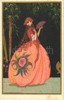 1932 Italian lady art postcard. Degami 2225. s: T. Corbella