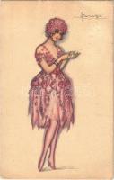 Italian lady art postcard. Anna & Gasparini 515-2. s: Busi (EB)