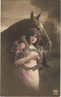 1918 Lady with horse