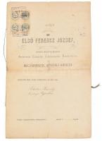 1877 Schober Károly öntözőjének szabadalma, 2 db 12 kr és 2 db 3 kr okmánybélyeggel, aláírásokkal, szakadozott, két lap leszakadt, 4 sztl. lev.