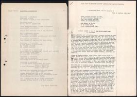 cca 1950-1986 Kéri József papír hagyatéka és egyéb papír, többek közt egy ismeretlen 4 és fél oldaln...