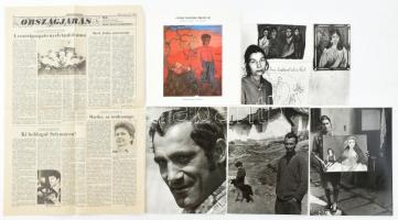 1988 Cigány művészek tárlata 88. kiállítási katalógus, hozzá 4 db nagy méretű fotó 24x18 cm + újságcikk az eseményről