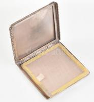 Ezüst (Ag) pudrié, jelzett, nettó: 86 g, 7x7cm