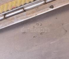 Ezüst (Ag) pudrié, jelzett, nettó: 86 g, 7x7cm