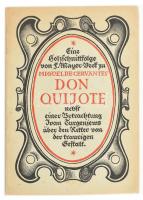 Eine Holzschnittfolge von f- Mayer-Becht zu Miguel de Cervantes Don Quijote. Leoben 1947. Kiadói papírkötésben, kis szakadással