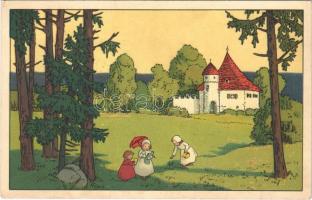 1914 Frühlingsahnung Meissner & Buch Künstler-Postkarten Serie 1983. / Children art postcard