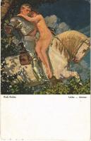 1918 Liebe / Amour / Erotic nude lady art postcard. Deutsche Künstler Nr. 1030. s: Rud. Kohtz (r)
