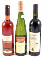 2 db luxemburgi és 1 db bontatlan palack montenegrói fehér, rosé és vörösbor