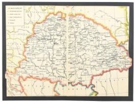 Nagy-Magyarország térképe, kartonra ragasztva, 30x21 cm