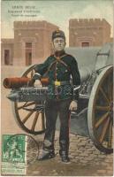 1914 Armée Belge. Régiment dArtillerie. Tenue de campagne / WWI Belgian military, artilleryman in field uniform. TCV card (EK)