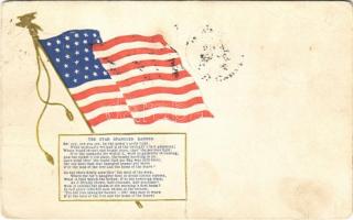 1911 The Star Spangled Banner. Flag of the United States, American flag. Emb. (fa)