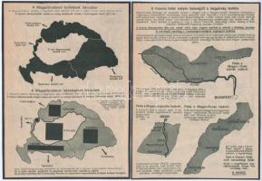 cca 1925 5 db trianoni döntés következményeit bemutató bemutató térkép kartonra ragasztva 23x16 cm
