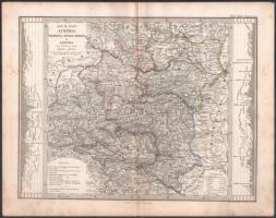 cca 1850 Az osztrák tartományok kőnyomatos térképe. rajz: Berghaus Ármin 21x34 cm