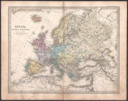1874 Európa két színezett kőnyomatos térképe 31x24 cm