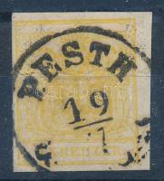 1850 1kr "PESTH" (regiszterhajtás), 1850 1kr "PESTH" (folded)