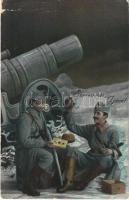 1916 Szerencsés Újévet! / WWI Austro-Hungarian K.u.K. military art postcard with New Year greetings. Serie 2704/4. (EB)