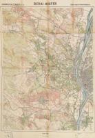cca 1930 Budai hegyek kirándulók térképe 66x47 cm Ragasztásokkal