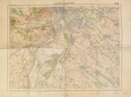 cca 1910 Budapest és Nagytétény térképe hajtva, hátoldalt ragasztva 63x48 cm