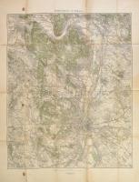 cca 1910 Budapest és környéke katonai térképe, hajtva 65x81 cm