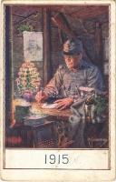 Weihnachten 1915 / WWI Austro-Hungarian K.u.K. military art postcard with Christmas greeting s: Kuderna (EB)