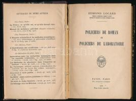 Edmond Locard: Policiers de roman et policiers de laboratoire. Paris, 1924. Payot. Laza félvászon kötésben