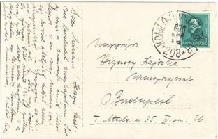 1936 Budapest V. Szabadság tér, Trianon szoborcsoport, Nyugat szobra, irredenta. photo + "KOMLÓ...