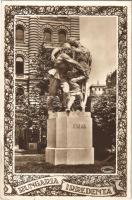 1931 Budapest V. Szabadság tér, Trianon szoborcsoport, az elszakított országrészek jelszobrai, Észak szobra, irredenta propaganda. Hungaria Irredenta Csiky Foto (EK)