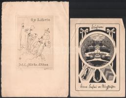 10 db régi ex libris, vegyes technikákkal