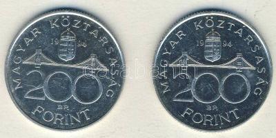 1994. 200Ft Ag "Deák" (2x) T:BU,2