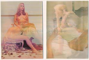 2 db MODERN erotikus dimenziós motívum képeslap / 2 modern erotic dimensional (3D) motive postcards