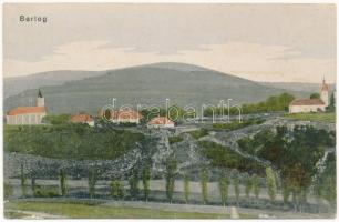 1913 Berlog, Brlog (Otocsán, Otocac); látkép, templom. V. Stein kiadása / general view, church (EK)