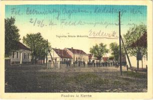 1913 Klenak (Ruma), Trgovina Nikole Mrkonica / utca, üzlet / street view, shop (EK)