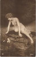 Félmeztelen hölgy / Erotic lady. N.P.G. 3949/2.