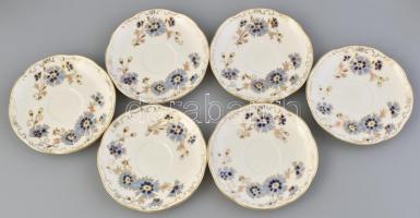 Zsolnay búzavirág mintás 6 személyes mokkás készlet. Kézzel festett, jelzett, hibátlan, eredeti dísz...