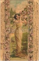 1902 Art Nouveau lady. litho s: H.G. R. (Geiger)