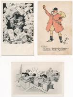 6 db RÉGI humoros művész képeslap / 6 pre-1945 humorous art motive postcards