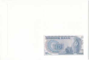 Norvégia 1977. 10K felbélyegzett borítékban, bélyegzéssel T:I Norway 
1977. 10 Kroner in envelope w...