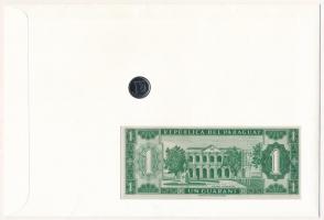 Paraguay "Chaco katona" érmés és bankjegyes, pecsételt boríték benne 1984. 1G rozsdamentes...