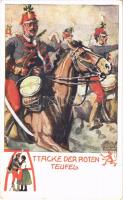 Attacke der Roten Teufel / Magyar huszárok támadása / Hungarian military hussars. Rotophot Nr. 668. s: K.A. Wilke