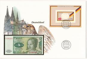 Németország 1980. 5M felbélyegzett borítékban, bélyegzéssel T:I  Germany 1980. 5 Mark in envelope with stamp and cancellation C:UNC