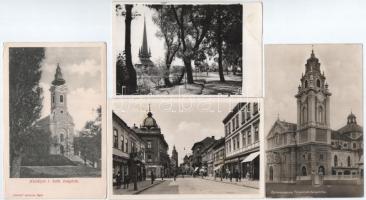 28 db főleg RÉGI történelmi magyar város képeslap vegyes minőségben / 28 mostly pre-1945 historical Hungarian town-view postcards from the Kingdom of Hungary in mixed quality