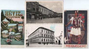28 db főleg RÉGI történelmi magyar város képeslap vegyes minőségben / 28 mostly pre-1945 historical ...