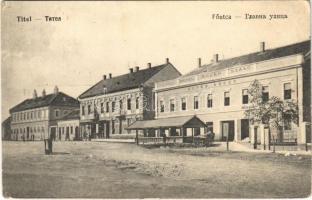 Titel, Fő utca, Hotel Anker szálloda. Szuboticai Szimó kiadása / main street, hotel (gyűrődés / crease)