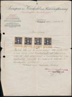 1923 Szénipari Kereskedelmi Rt. Somoskőújfalui bánya bizonyítvány üzemmérnöknek szakadásokkal