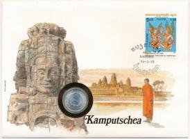 Kambodzsa 1979. 5s, felbélyegzett borítékban, bélyegzéssel, német nyelvű leírással T:1 Cambodia 1979. 5 Sen in envelope with stamp and cancellation, with German description C:UNC